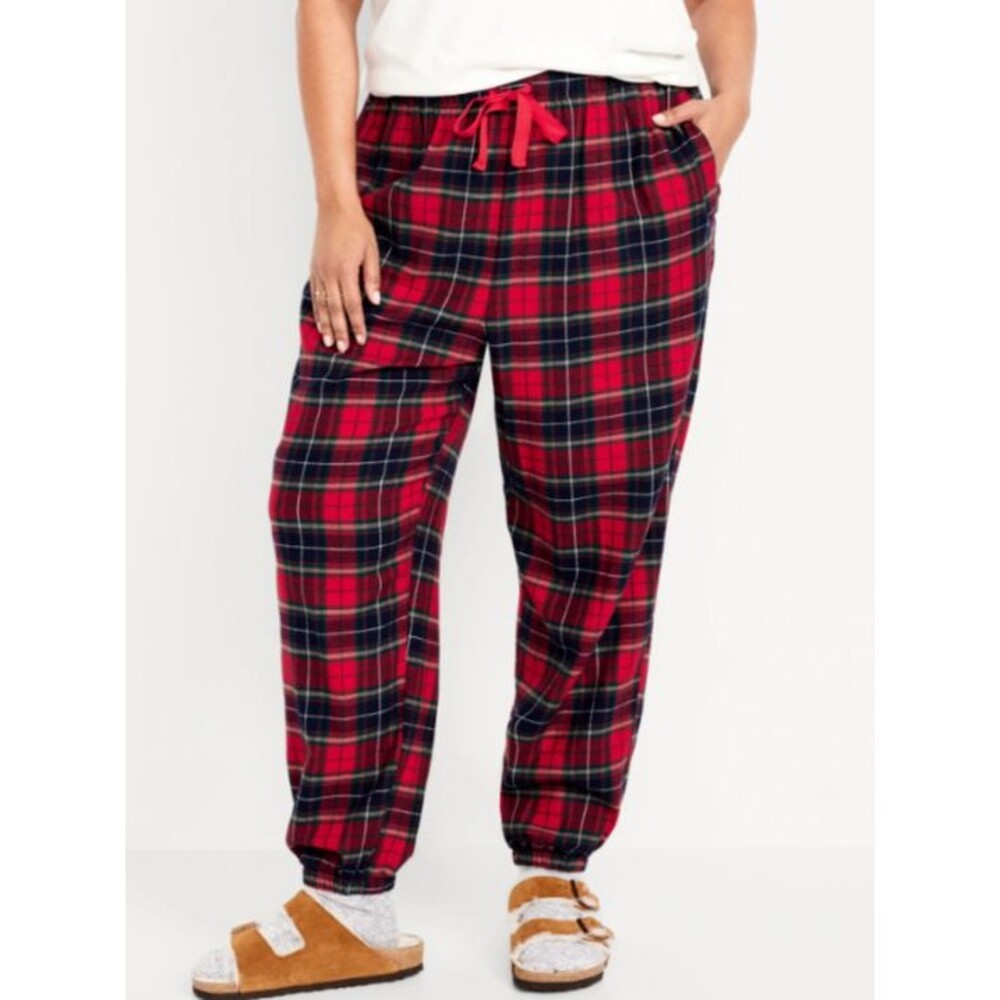 Old Navy Women's High-Waisted Flannel Pajama Joggers Navy Size XXL
